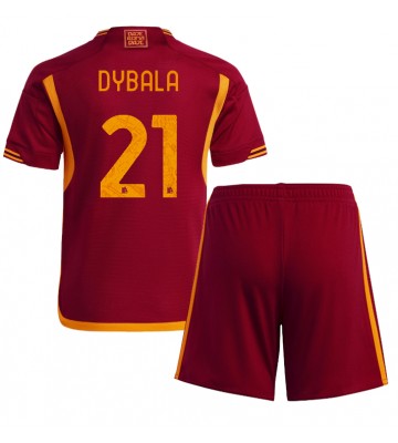 AS Roma Paulo Dybala #21 Hemmakläder Barn 2023-24 Kortärmad (+ Korta byxor)